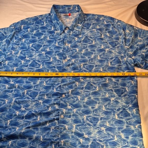 Arizona Jean Company Blue and White Golf Casual Button Down Shirt - Picture 4 of 9